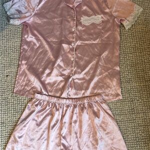 Pink Satin Pajamas